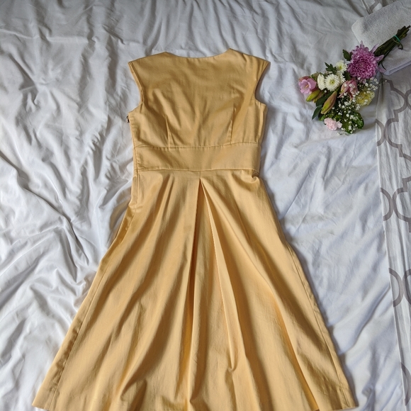 Gold cotton blend Calvin Klein dress - Picture 3 of 6